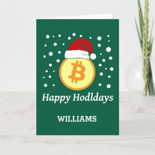 Happy Hodldays - Bitcoin with Qr code Xmas 2026 Thank You Card