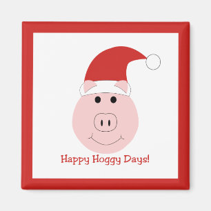 Happy Hoggy Days Holiday magnet square