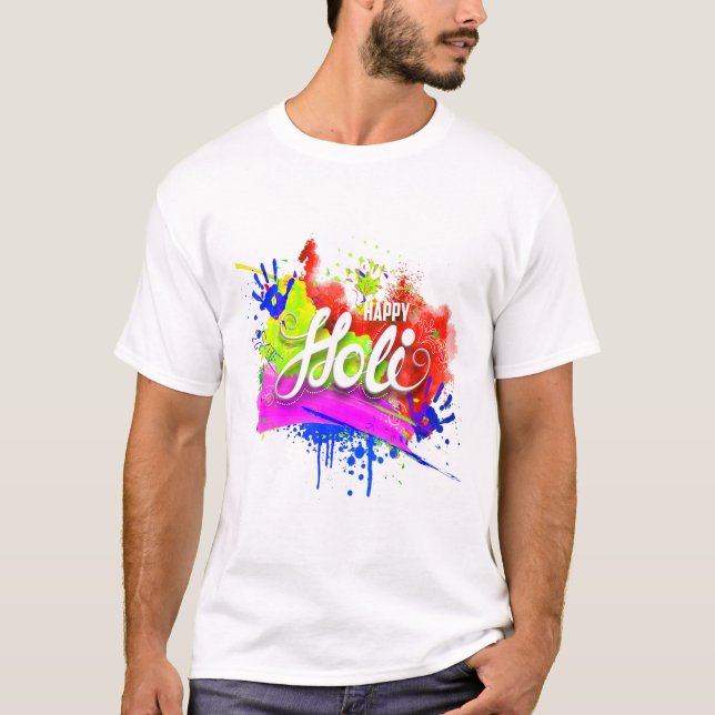 Happy Holi 2022 India Colours Spring Festival, Hin T-Shirt (Front)