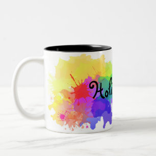 Happy Holi background. Hinduism, paint. Two-Tone Coffee Mug