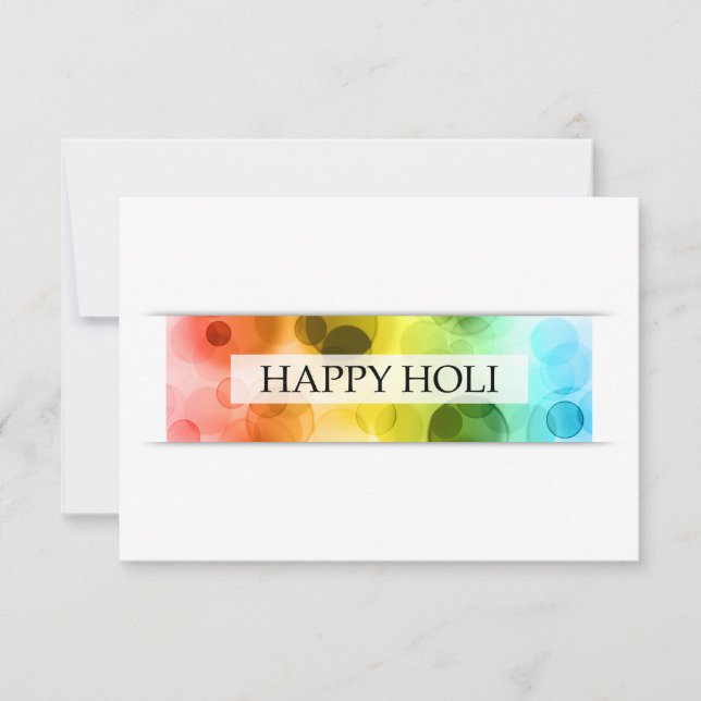 happy holi (bokeh) invitation (Front)