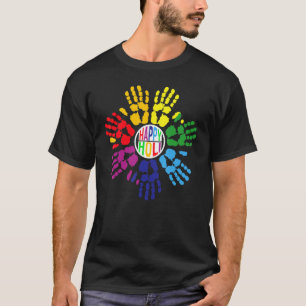 Happy Holi Colourful Hands Print Colours India Dan T-Shirt
