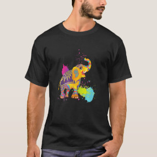 Happy Holi Colours India Hindu Spring Elephant Ho T-Shirt