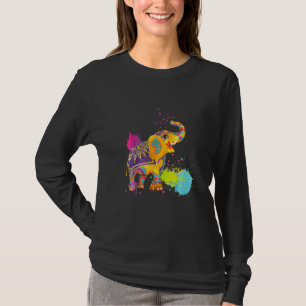 Happy Holi Colours India Hindu Spring Elephant Hol T-Shirt