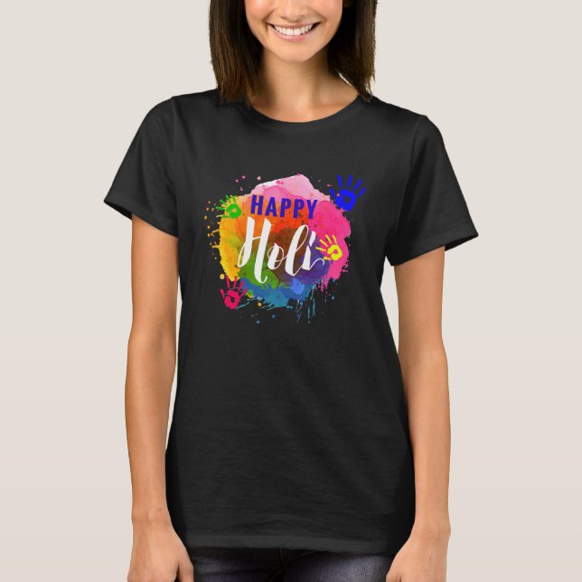 Happy Holi  Colours India Hindu Spring T-Shirt (Front)