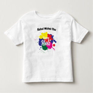 Happy holi Custom colourful text  Toddler T-Shirt