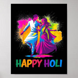 Happy Holi Festival Indian Colours Spring Dance Da Poster