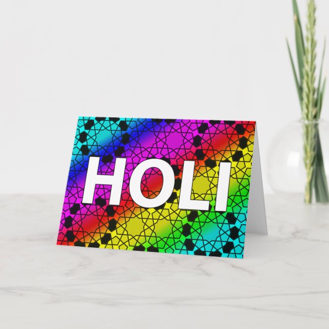 happy holi : festival of colour and spring holiday card (Front)