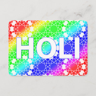 happy holi : festival of colour and spring invitation
