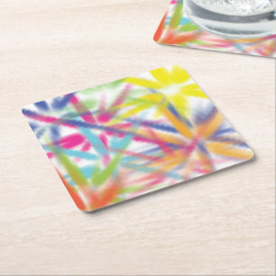 Happy Holi, festival of colours, holi hai party Square Paper Coaster