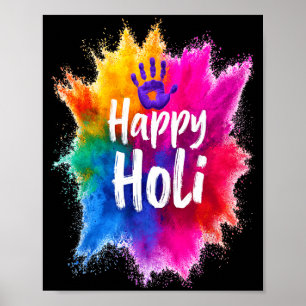 Happy Holi for Women Men Kids Colour India Hindu Poster