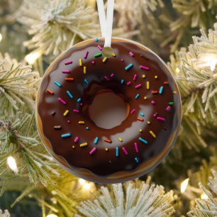 Happy Holi-glaze Doughnut Personalised Christmas Metal Tree Decoration
