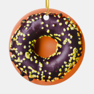 Happy Holi-Glaze   Funny Donut Pun Christmas Ceramic Ornament
