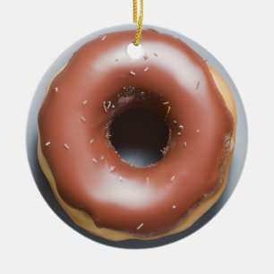Happy Holi-Glaze   Funny Doughnut Pun Christmas Ceramic Ornament