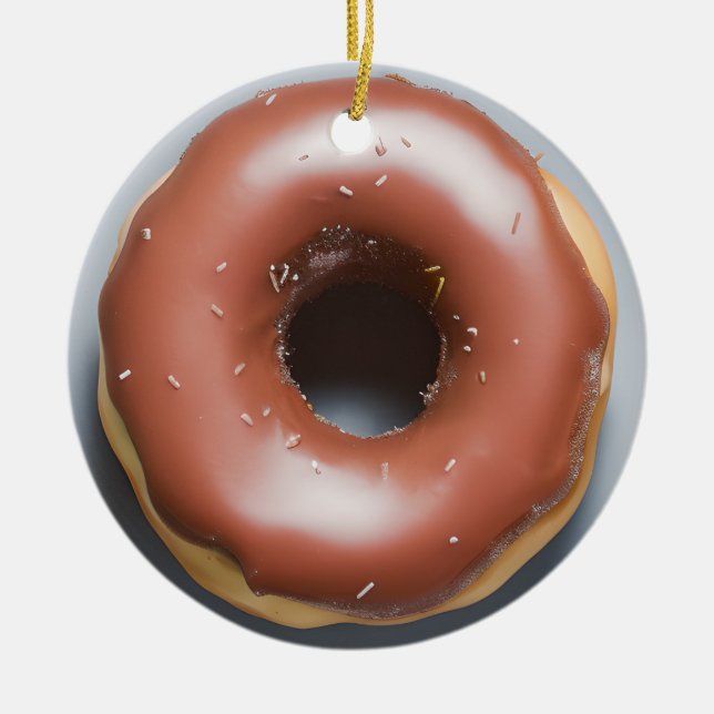 Happy Holi-Glaze | Funny Doughnut Pun Christmas Ceramic Ornament (Front)
