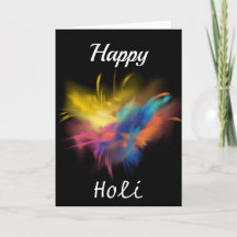 Happy Holi in Black Background