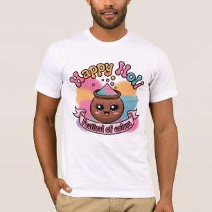 Happy Holi - Kawaii Holi Pot T-Shirt