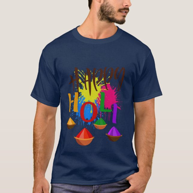 Happy Holi T-Shirt | Colorful Holi Festival Tee (Front)