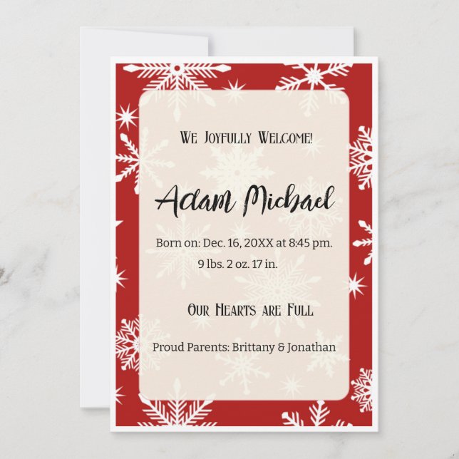 Happy Holiday Baby Birth Announcement Photo (Front)