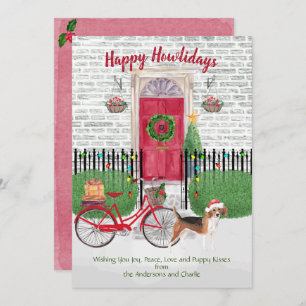 Happy Holiday Beagle Bicycle Red Door