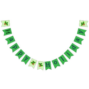 Happy Holiday Bunting Flags