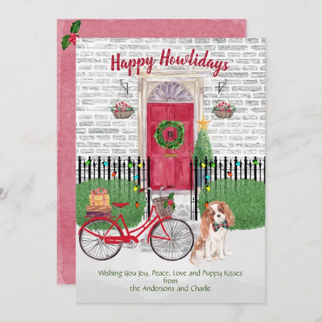Happy Holiday Cavalier King Charles Spaniel Door (Front/Back)