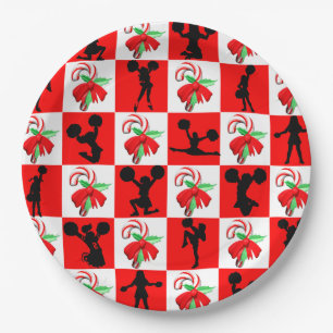 HAPPY HOLIDAY CHEERLEADING CHRISTMAS PAPER PLATE