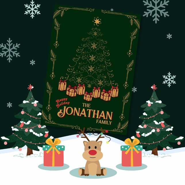 Happy Holiday Christmas Tree Greeting Card (Creator Uploaded)