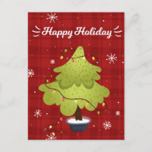 Happy Holiday Christmas Tree Holiday Card