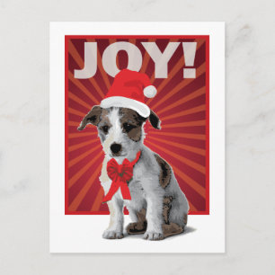 Happy Holiday Dog - Jack Russell Santa Postcard