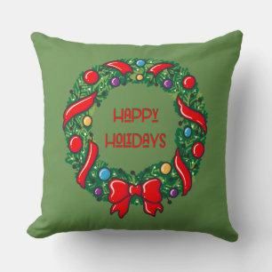 Happy Holiday Festive Whimsical Reef Stylish Cushion