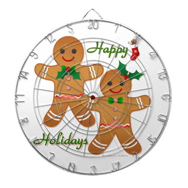 Happy Holiday Gingerbread Man Boy Girl Dartboard (Front)