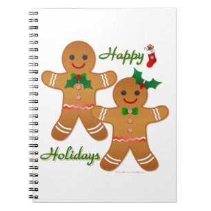 Happy Holiday Gingerbread Man Boy Girl Notebook