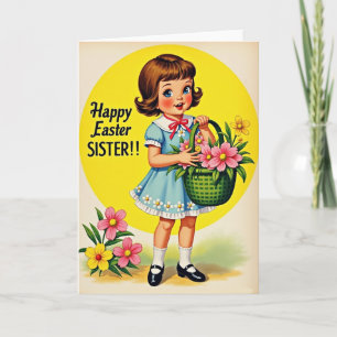 Happy Holiday Girl Flowers Card