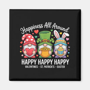 Happy Holiday Gnome Happy Valentines St Patrick Ea Magnet