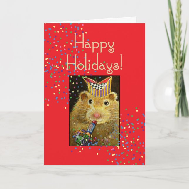 Happy Holiday Hamster Card (Front)