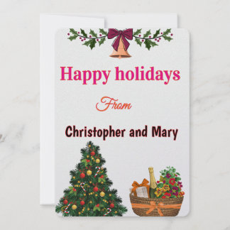 Happy Holiday Humourous Message Flat Holiday Card