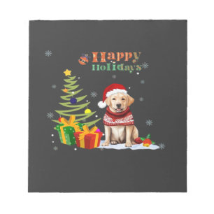 Happy Holiday Labrador Retriever Dog Christmas Tre Notepad