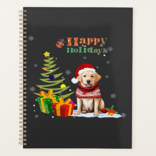 Happy Holiday Labrador Retriever Dog Christmas Tre Planner