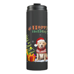 Happy Holiday Labrador Retriever Dog Christmas Tre Thermal Tumbler