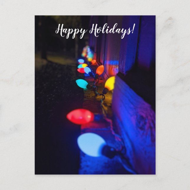 Happy Holiday Lights Postcard (Front)