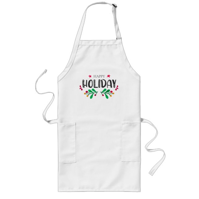 Happy Holiday Long Apron (Front)
