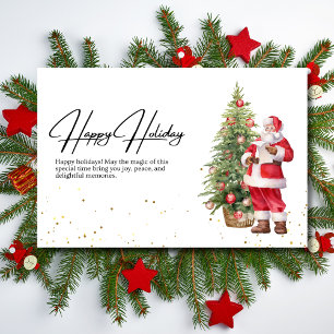 Happy Holiday Minimalist Family Christmas Tree Card