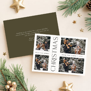 Happy Holiday Modern Family Photo Christmas Card