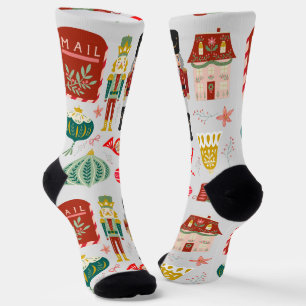 Happy holiday Nutcrackers Festive Christmas gift Socks