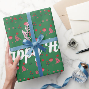 Happy Holiday Ornaments  Wrapping Paper