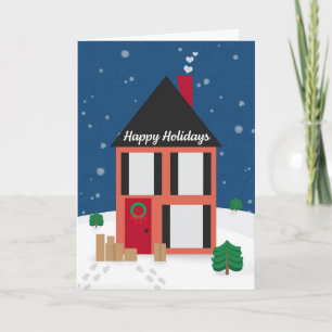 Happy Holiday Package Delivery Driver House  Card