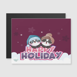 Happy Holiday Panda Magnetic Invitation