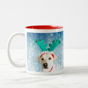 Happy Holiday-Pet Dog Labrador Cute Adorable Two-Tone Coffee Mug