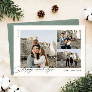 Happy Holiday Rustic Family Photo Christmas Card